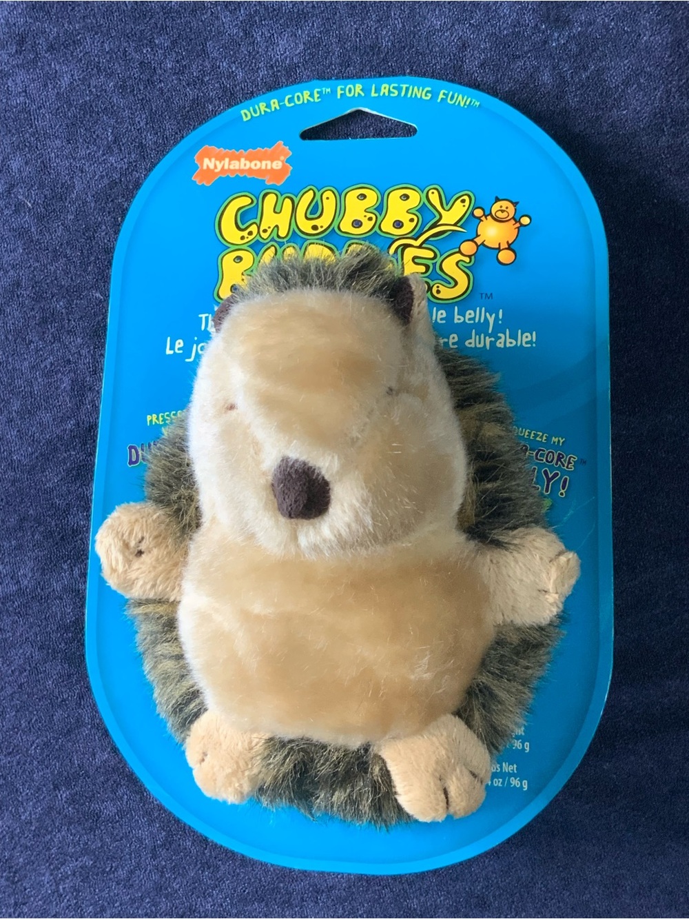 Nylabone Chubby Buddies Plush Hedgehog Dog Toy - Tan and Brown (1120)
